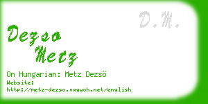 dezso metz business card